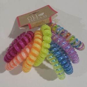 Oh Hello Haircare set of 8 Colorful Spiral Hair Ties Women's Fashion Accessories